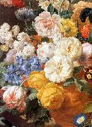 unknow artist Bouquet of Flowers in a Sculpted Vase (detail) France oil painting artist
